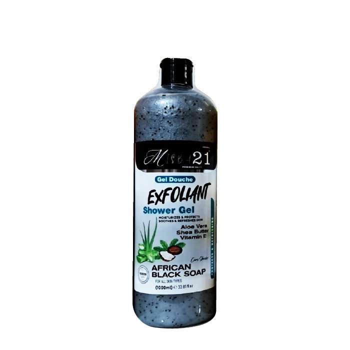 Misba 21 Exfoliating Shower Gel African Black Soap, Aloe Vera, Shea Butter, Vitamin E