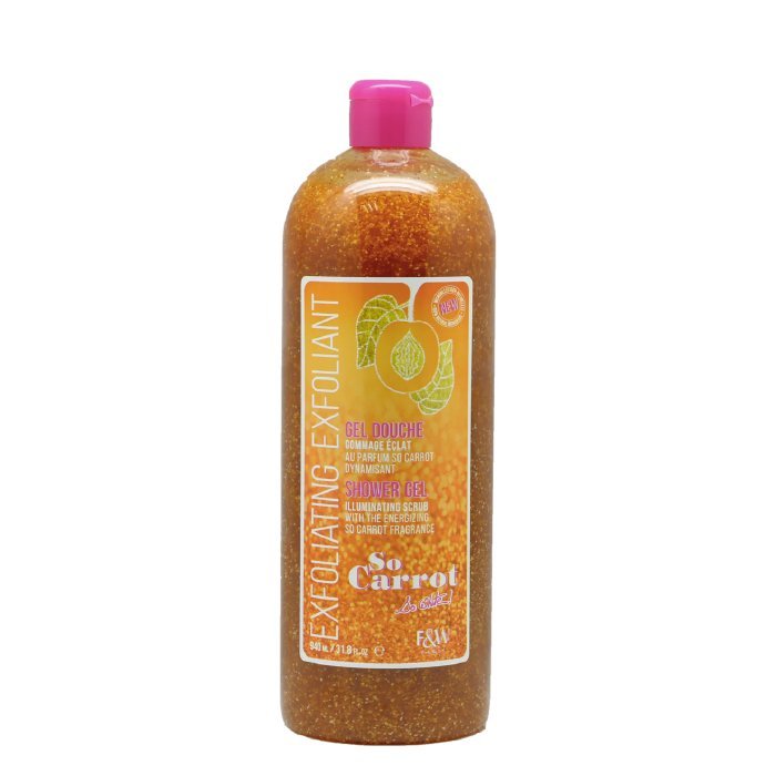 F&W So Carrot Shower Gel with Exfoliating Scrub for a Radiant Glow, 940 ml